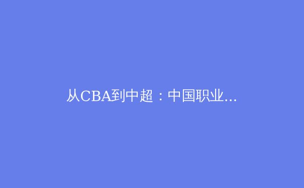 从CBA到中超：中国职业体育的商业化迷思与破局之路 - 2